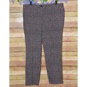 Talbots Hampshire Ladies Black & Pink Spotted Tapered Leg Pants Size 16 Career